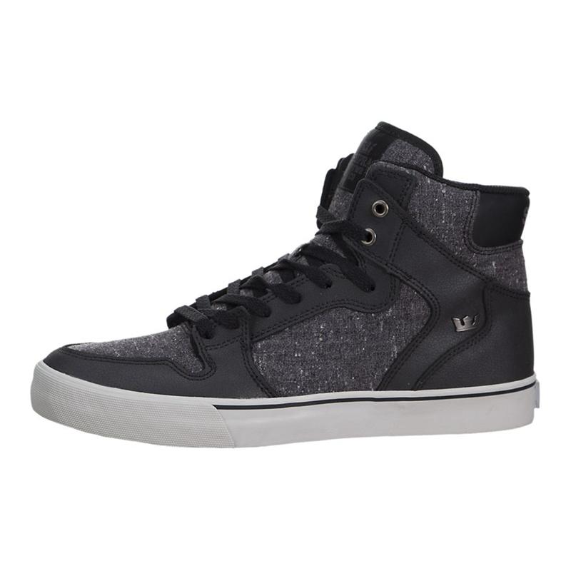 Zapatillas Altas Supra Argentina Hombre - VAIDER Negras Gris (ILRDA-1365)